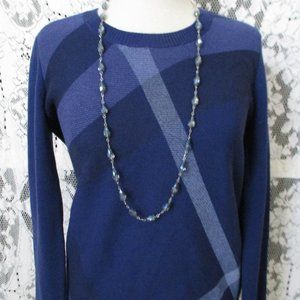 Burberry~ Blue Nova Check Sweater